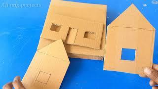 how to make cardboard house  gatte ka ghar