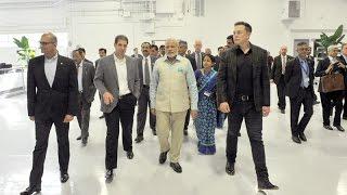 PM Modi meets CEO of Tesla Motors Elon Musk in San Jose California