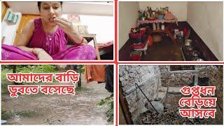 জলে থই থই করছে সারা বাড়িবৃষ্টি না কমলে মহা বিপদে পড়ব