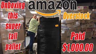 Unboxing this Super tall Amazon Over Stock Pallet that I Paid $1000.00 for Check out what we got