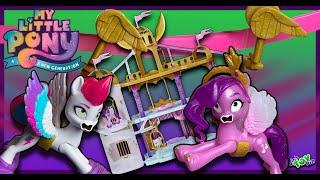 PEGASI CANT FLY?? MLP Princess Petals & Cloudpuff Royal Racing Ziplines Review