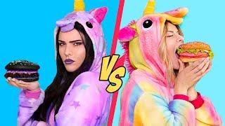 Good Unicorn Food vs Bad Unicorn Food Challenge  11 Rainbow Unicorn Recipes