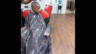 Getting my hair cut At the barber shop Kool Kid KJ #kjmaster #kids #funny #viralvideo #barbershop
