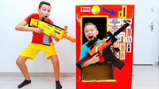 NERF Vending Machine Challenge with Roman and Max