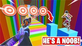 I teamed with a NOOB in this EPIC Duo Deathrun... Fortnite Creative