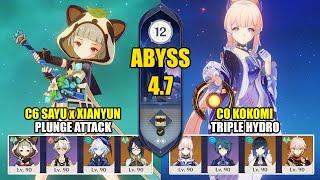 C6 Sayu Xianyun Plunge Attack & C0 Kokomi Triple Hydro  Spiral Abyss 4.7  Genshin Impact 【原神】