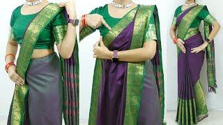 Cotton silk saree draping tutorial step by step  Sari draping guide in easy & simple step  Sari