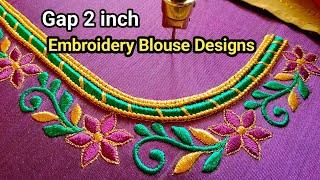 normal machine embroidery blouse designs  sewing embroidery