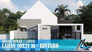 DESAIN RUMAH 10 X 21 METER I BINTARO - RUMAH MINIMALIS MODERN  #jasaarsitek #jasadesain #arsitek