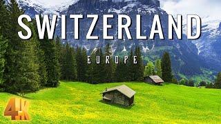 FLYING OVER SWITZERLAND 4K UHD - Relaxing Music & Amazing Beautiful Nature Scenery For Stress