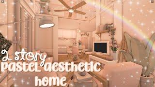 pastel aesthetic home   bloxburg speedbuild  luminto