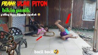 vidio lucu PRANK ULAR PITON Bikin Panik BociL  paling Lucu bikin Ngakak Funniest Snake Prank