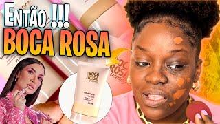 TESTEI a NOVA BASE BOCA ROSA BEAUTY  EM PELE NEGRA  MAS UMA VEZ 