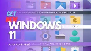 GET Windows 11 Icons on any WINDOWS FREE  How to make Windows 1087 look like Windows 11