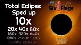 Sped Up Total Eclipse  Six Flags Fiesta Texas  April 8 2024  Lone Star Lils Lawn Viewing Area