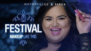 Glittery And Glowy Festival Makeup Tutorial ft. Nabela Noor  Maybelline New York