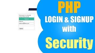 PHP Login & signup website with basic Security  MYSQL CSRF tokens prepared statements & more