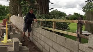 Laying concrete blocks