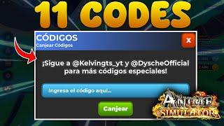 11 CODIGOS DE ANIME FIGHTING SIMULATOR CODES ROBLOX