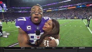 Absolutely Stunned Everson Griffens Winning Postgame Interview  Saints vs Vikings  Jan 14 2018