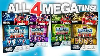 Opening ALL FOUR MEGA TINS from MATCH ATTAX 20242025 Time To Shine Limited Editions