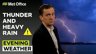 071024 – Thundery showers moving north  – Evening Weather Forecast UK – Met Office Weather