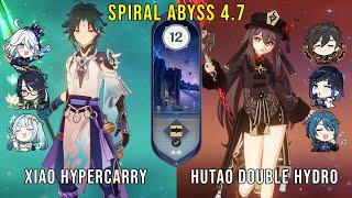 C0 Xiao Hypercarry and C1 Hutao Double Hydro  Genshin Impact Abyss 4.7 Floor 12 9 Stars