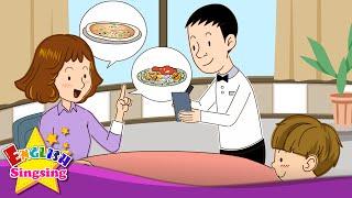 Order May I take your order? Id like a pizza. At the Restaurant - Easy English Dialogue