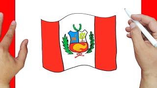 Como dibujar la Bandera de Peru paso a paso y muy facil