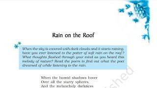 Rain on the Roof by Coates Kinney - English Poem Class 9