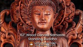 62 Wood Anjali Mudra Buddha Sculpture www.lotussculpture.com