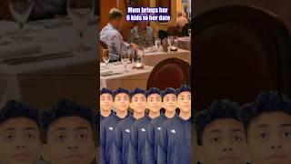 Mom brings her 6 kids to the date…#comedy