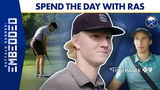 EXCLUSIVE Spend the Day With Rasmus Dahlin Golf With Dylan Cozens & Peyton Krebs  Buffalo Sabres