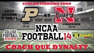 NCAA14 College Football Revamped  Purdue 2-6 CPU at #2 Nebraska 8-0 Coach Que