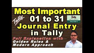 How to Pass Top 31 Journal Entries in Tally with Example  Journal Voucher Entry in Tally ERP9