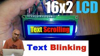 LCD 1602 blinking text with Arduino i2c  scrolling text.