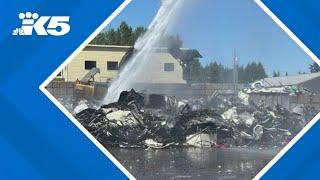 Firefighters extinguish recycling plant fire in Puyallup