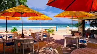 Seaside Cafe Ambience - Bossa Nova Music Smooth Jazz BGM Ocean Wave Sound for Study & relax