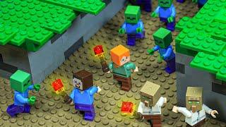 1000 ZOMBIE ATTACK Minecraft War in LEGO World - Lego Minecraft Animation