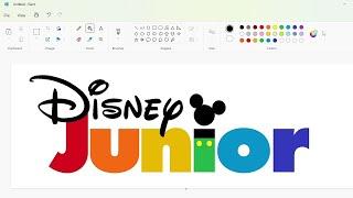 How to draw a colorful Disney Junior logo using MS Paint  How to draw on your computer