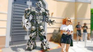 Megatron has FUN at Universal Studios Hollywood. Aug 2021