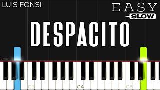 Luis Fonsi - Despacito ft. Daddy Yankee  SLOW EASY Piano Tutorial