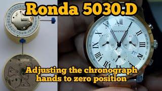 Ronda 5030.D Adjusting the chronograph hands to zero position  Watch Repair Channel