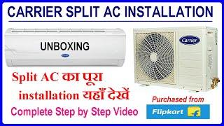 Carrier Split AC Installation  Split AC Installation Video  Carrier 1 Ton Split AC