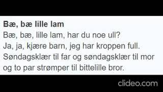 Bæ bæ lille lam med tekst - Norsk barnesang