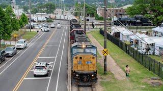 HD Busy rail action in Birmingham AL 42824 wATN YN2 CSX Amtrak and more