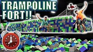 24 HOUR OVERNIGHT CHALLENGE IN TRAMPOLINE PARK*EPIC FOAM FORT*