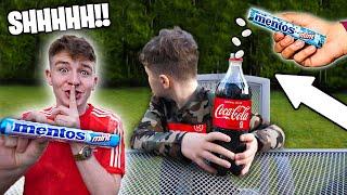 *PRANK* COCA COLA VS MENTOS ON LITTLE BROTHER