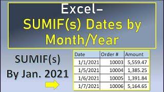 Excel Sumif Dates by Month and Year