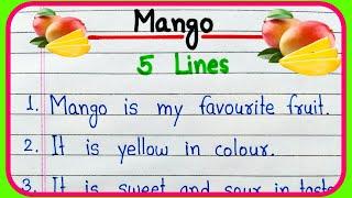 5 lines on Mango in English  5 lines essay on Mango  Mango essay in English writing